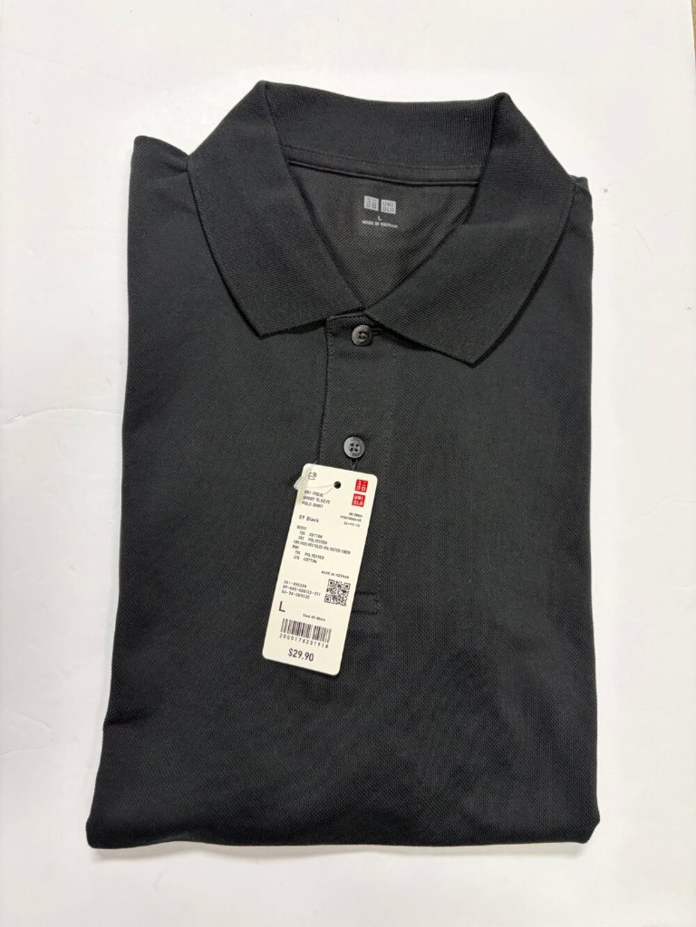 UNIQLO Short Sleeve 100% Cotton Knit Shirt Color Black, Size Large
